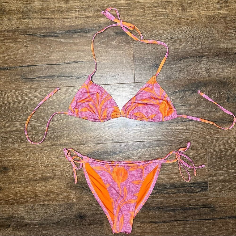 NWOT Liberty & Justice The Miata Bikini Top and Bottom in Grotto Pink Sz S - Picture 11 of 16
